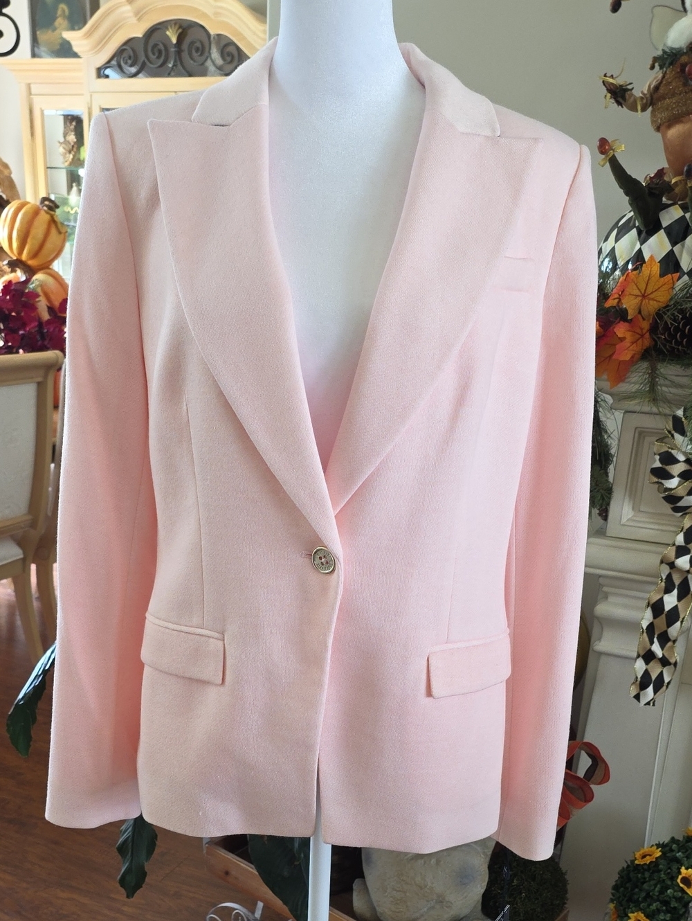 Tommy Hilfiger Pale Pink Single-Button Blazer